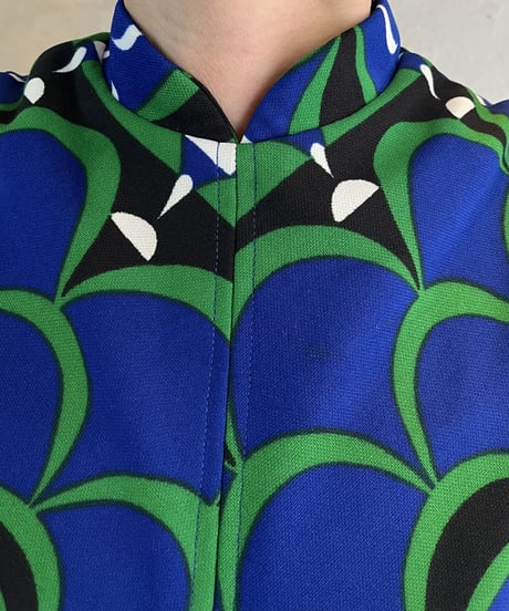 Psychedelic Pattern No Sleeve Dress BLGN