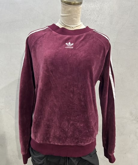 Adidas Velour Crew Neck Tops BUR