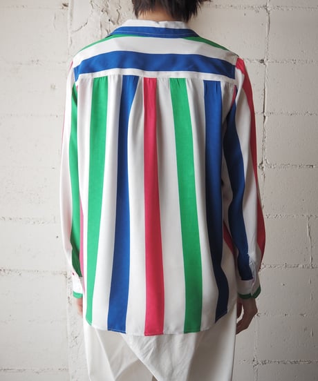Open Collar Multi Stripe Shirt WHPIGN