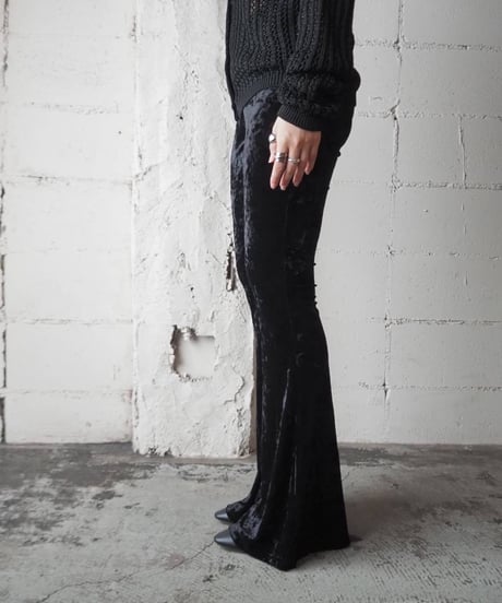 Velour Flared Easy Pants BK