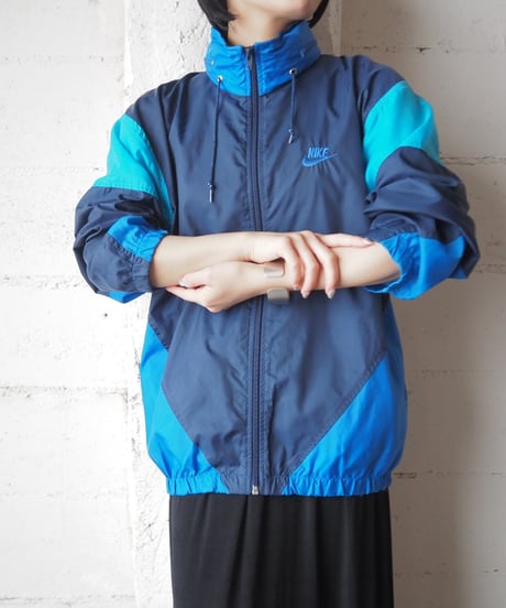 NIKE Stand Collar Nylon Jacket BL