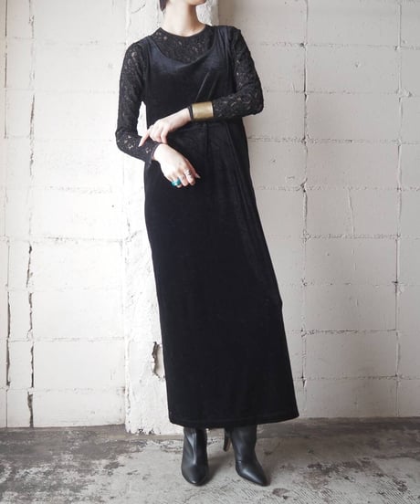 Sleeveless Velour Dress BK