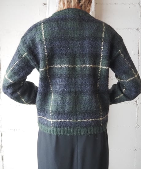 Mohair Mix Check Knit GNBK