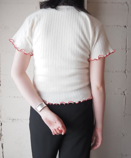 Remake 1950-60's Angora Knit Top With Patchs IV RE