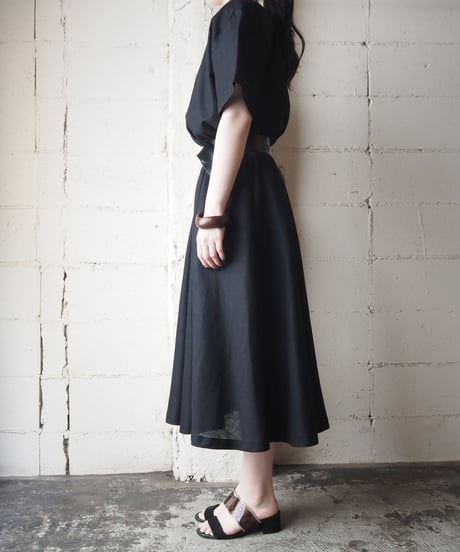 Collarless Flared Dress BK
