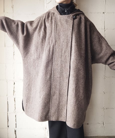 Dolman Sleeve Rib Cuff Coat BRBK