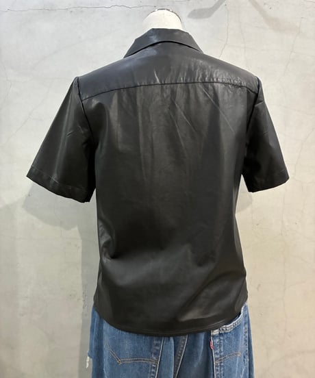 BANANA REPUBLIC S/S Faux Leather Shirt BK