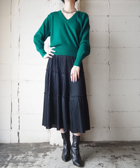 Pleats Tiered Easy Skirt BK