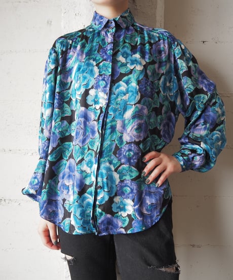Flower Pattern Shirt BLPURBK