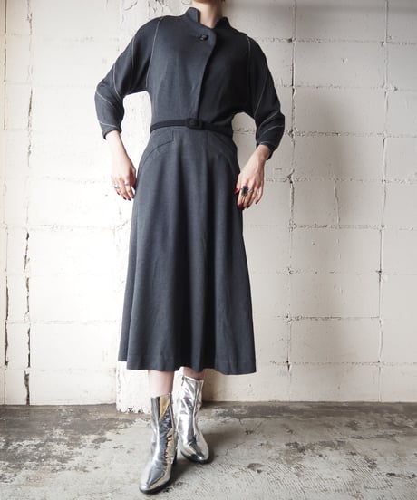 1960's Vintage Curve Line Design Dress GR