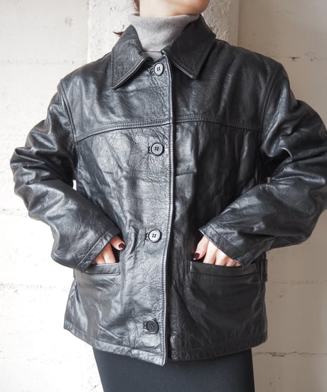 Coverall Leather Jacket BK
