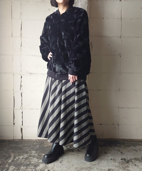 Fake Fur Zip Up Blouson BK