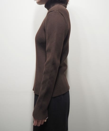 LAUREN Turtle Neck Rib Knit BR
