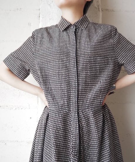 Max Mara Dot Pattern Dress BR BK WH