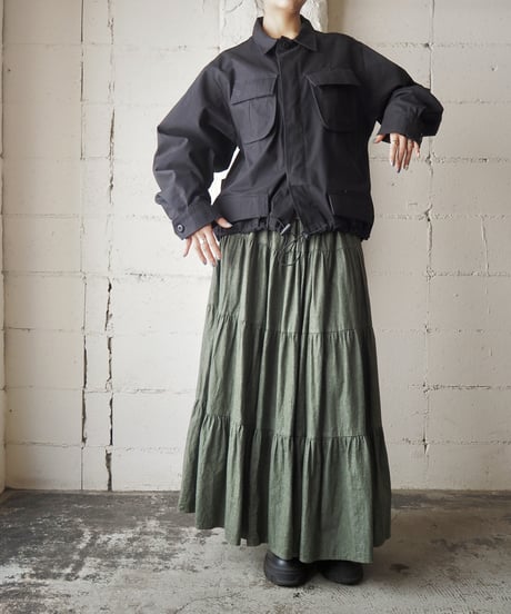 REMAKE Jungle Futigue Type Drawstring Hem Jacket BK