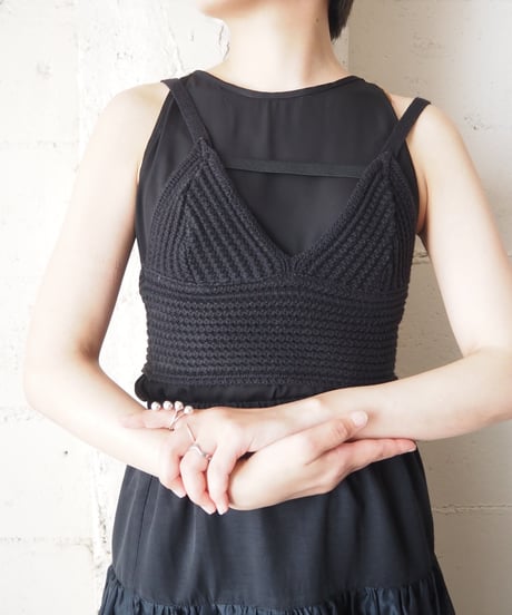 ORFEO REMAKE Back Belted Knit Bustier BK