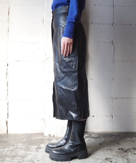 Leather Tight Skirt BK