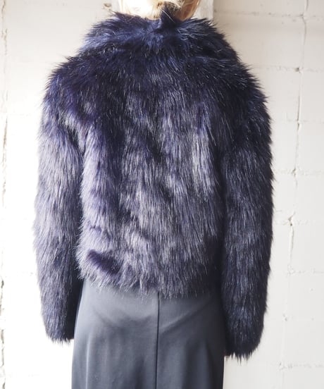 Big Collar Fake Fur Jacket NVBK