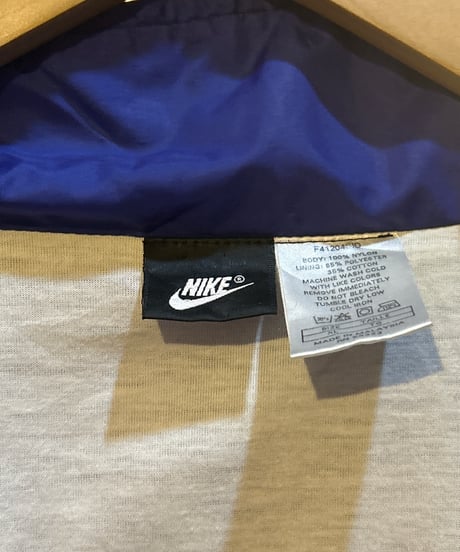 NIKE Zip Up Nylon Jacket BL GR WH