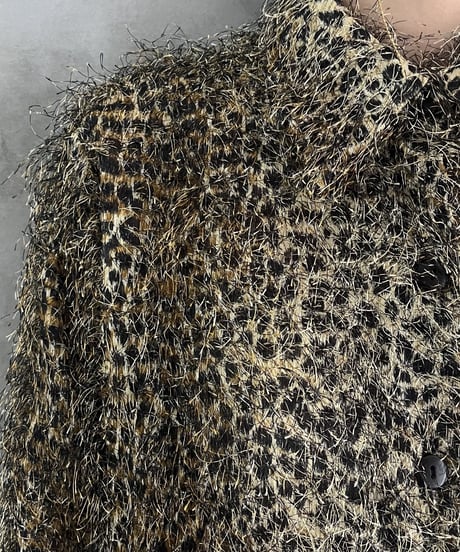 Leopard Pattern Shaggy Knit BRBK