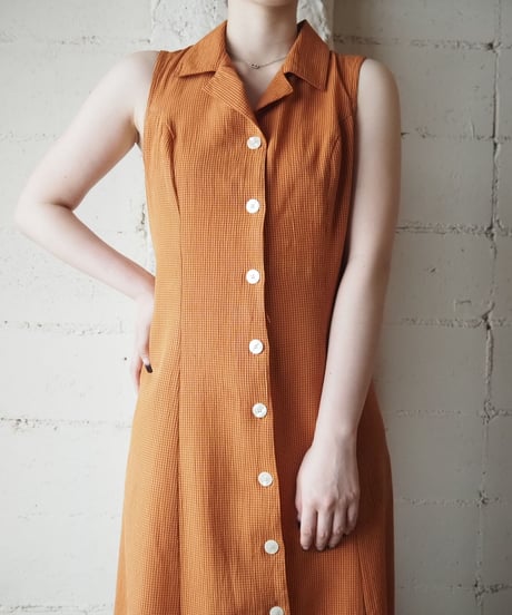 Back Laceup Open Collar N/S Dress OR