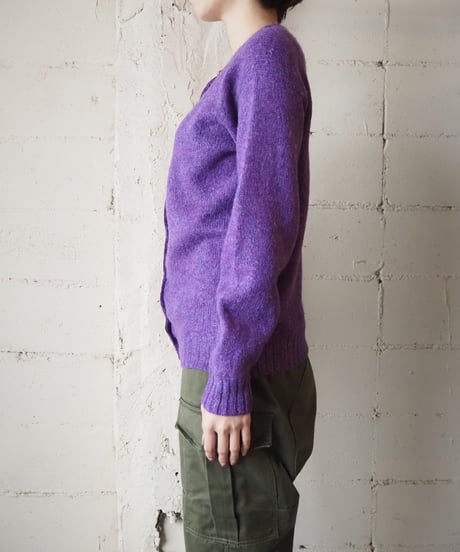 1960～70's Shetland Crew Neck Cardigan PUR