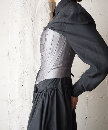 Glitter Code Embroidery Laceup Corset SV