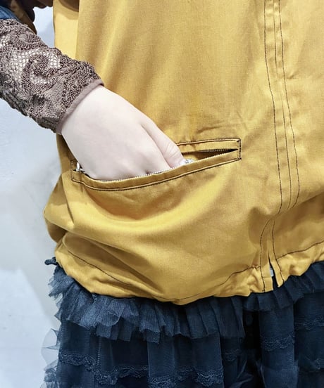 Drawcord Hem Rib Collar Zipup Blouson BRBK