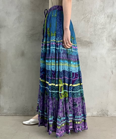 Embroidery Pattern Design Tiered Skirt PURBL