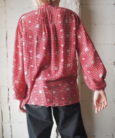 GIVENCHY Stand Collar Pattern Blouse RE