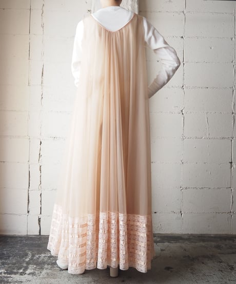 1960〜70's Lace Hem Sheer Volume Dress PI