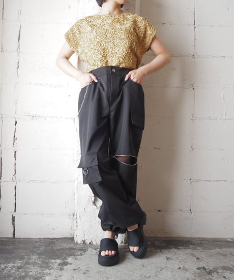 1970's Tape Embroidery French Sleeve Tops YE