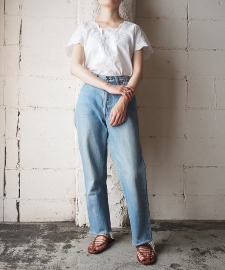 1980's Euro Cutwork Pullover Blouse WH