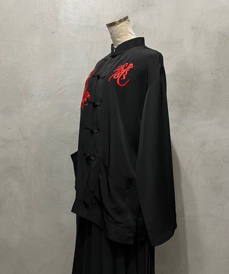 Dragon Embroidery China Shirt BK RE