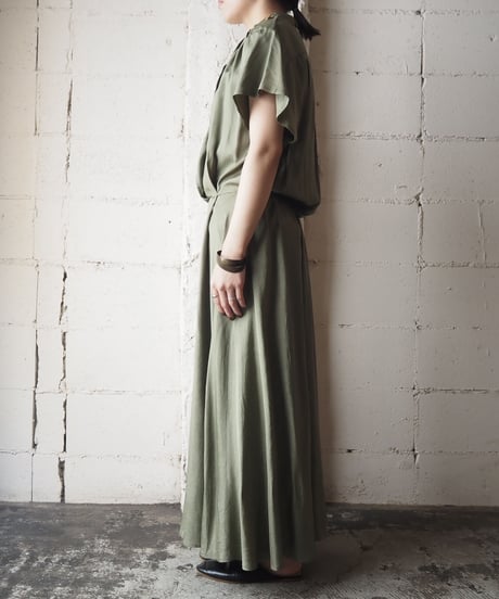 Open Collar Shoulder Button Dress KA