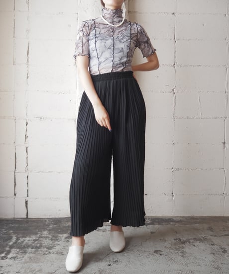 Pleated Wide Pants BK