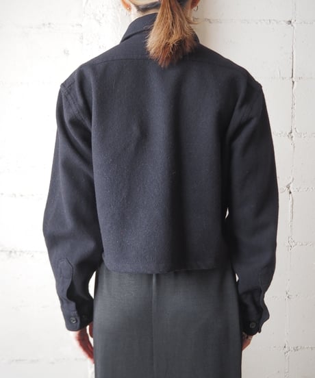 REMAKE Cropped CPO Shirt BK