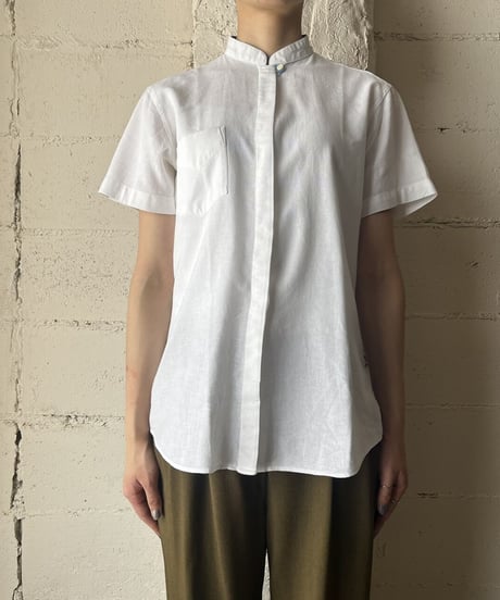 Stand Collar Fly Front Shirt WH