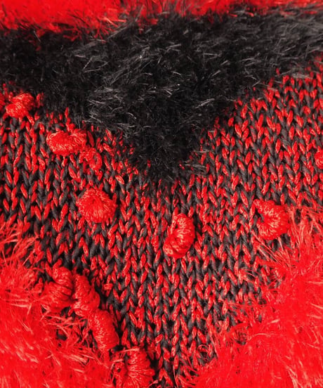 Bicolor Shaggy Design Knit BKRE