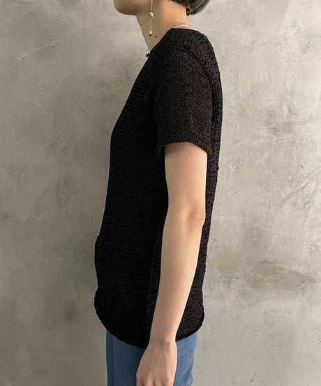 Low Gauge Short Sleeve Knit BK