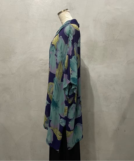 Flower Pattern Sheer Shirt PURGN