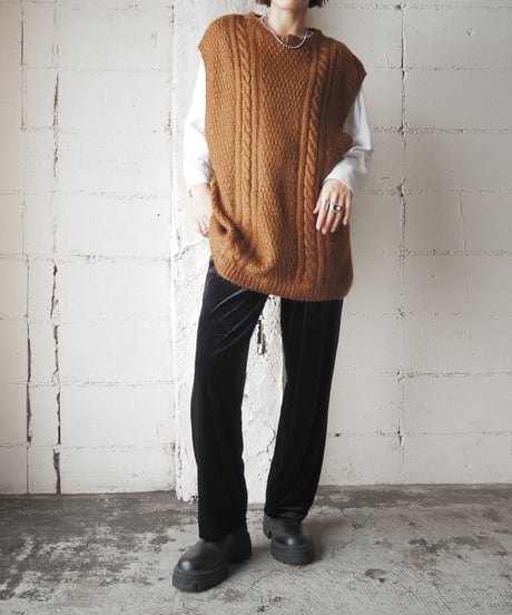 Cable Knit Big Vest BR