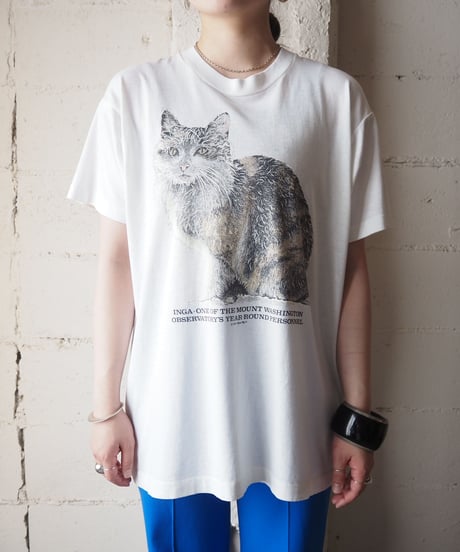 Cat Print Tee WH