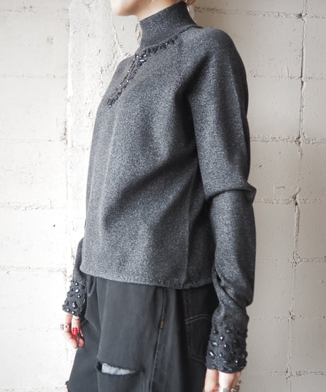 Peekaboo Stone Lame Mix Knit BKSV