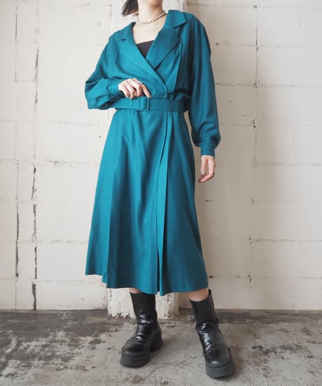 Silk Open Collar Shirt Dress GN