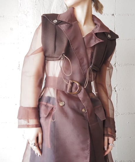 Sheer Double Breasted Coat BR
