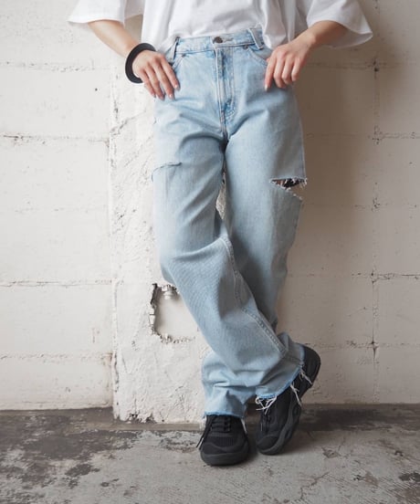 REMAKE Levi's 550 Slashed Denim Pants LBL