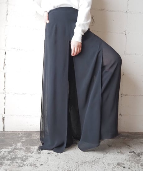Sheer Layered Design Pants BK