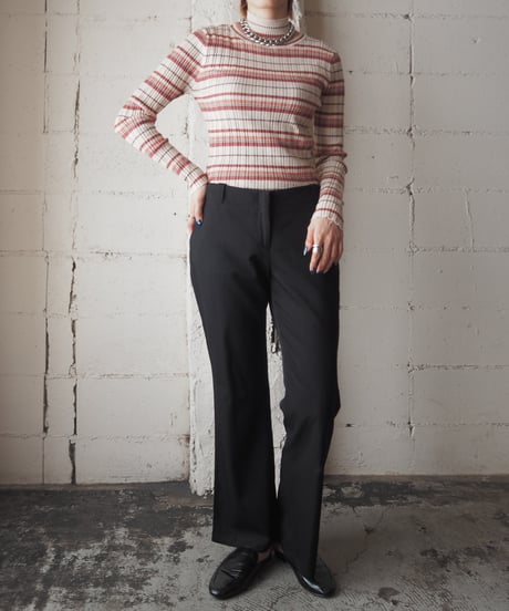 Border Mock Neck Rib Knit IV PI