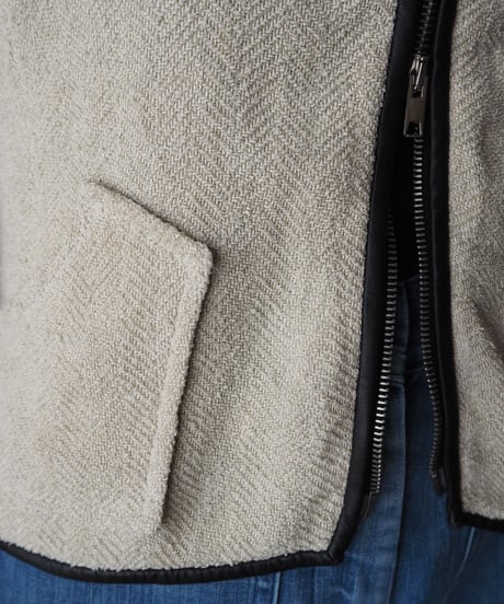 ISABEL MARANT Collarless Herringbone Jacket BE